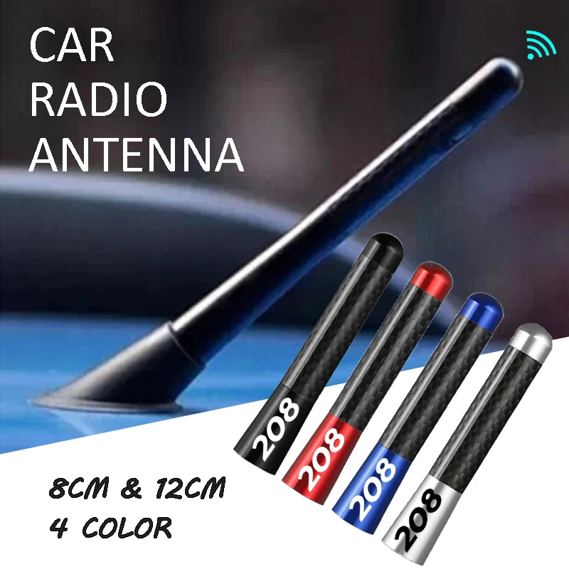 8Cm 12Cm Antenna Per Auto In Metallo Radio Per Peugeot 208 Logo 108 206 207 208 408 307 308 3008 Segnale Migliorato Accessori Auto Esterni