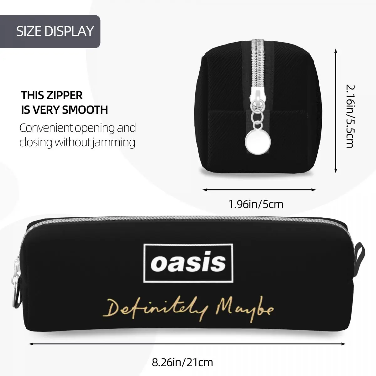 British Music Definitely Maybe Pencil Cases Lovely O-Oasis Pen Box Bag Student Big Capacity Students School Pencil Pouch