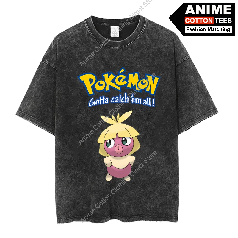 

Pokémon Smoochum T Shirt Cartoon Anime Pokemon Cute Elf Print Clothes Y2k Harajuku Casual Unisex Oversized T-shirt Cotton Tees