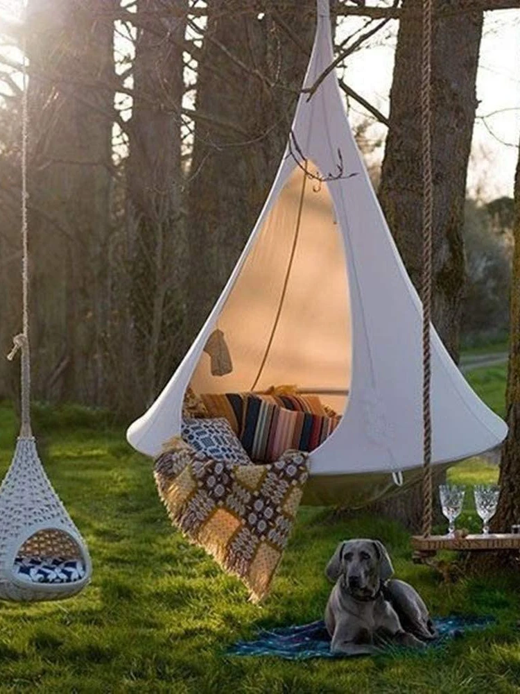 

Outdoor Indoor Courtyard Hammock Swing Butterfly Glider Hanging B & B Scenic Spot Elevator Cage Lazy Blue Discharge Aerial Tent