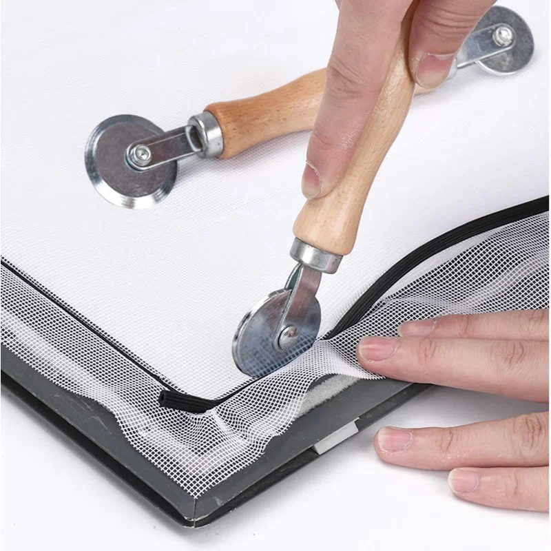 Handle and Wheels Rolling Tool for Double Window Installation House Screen Door