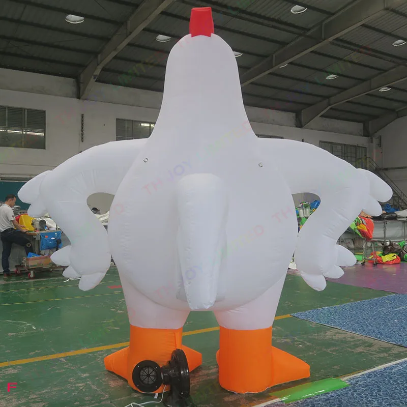 6m 20ft inflatable Christmas Chicken Decoration Giant inflatable rooster cock Chicken with Hat for Advertising free air shipping 5