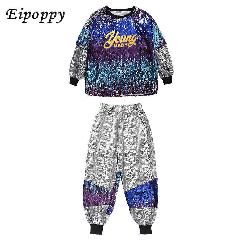 

Kids Ballroom Dancing Clothes Hip Hop Costumes for Girls Boys Jazz Stage Outfits Dancewear Party Street Dance Wear T Shirt Pants