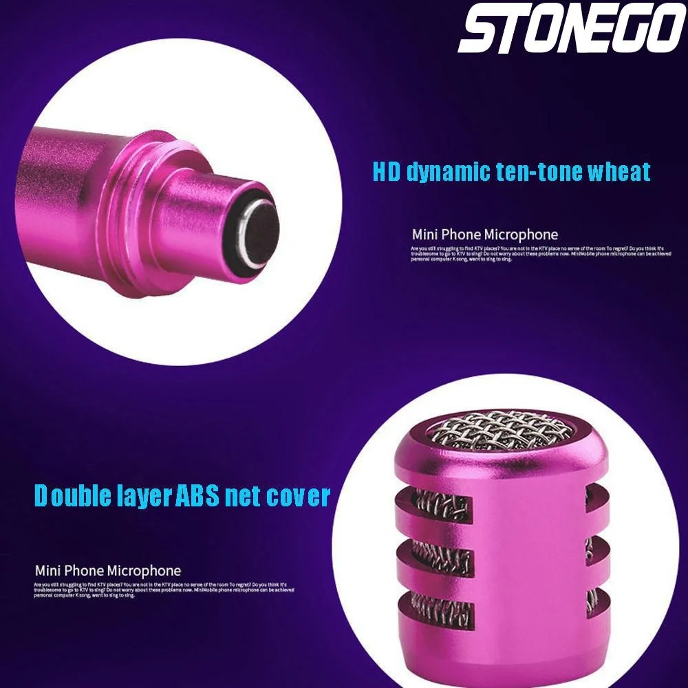 Mini Karaoke Microphone Portable Condenser Mic for Smartphone Tablet PC Stylish Handheld Singing Mic with Powerful Sound