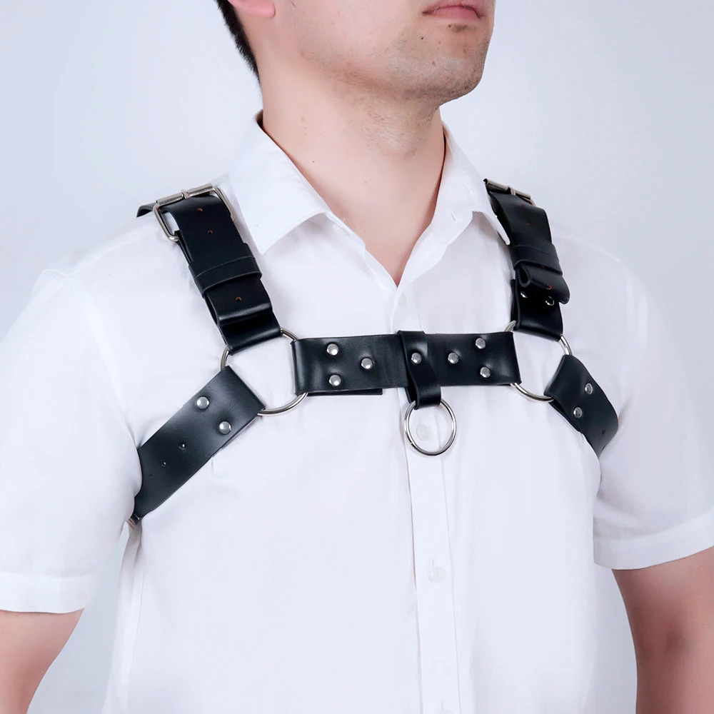 Punk Gothic PU-Körpergurt - Nietenverzierter Gürtel für Musikfestivals und Freizeitkleidung - Modisches Accessoire für Erwachsene – Detail 3