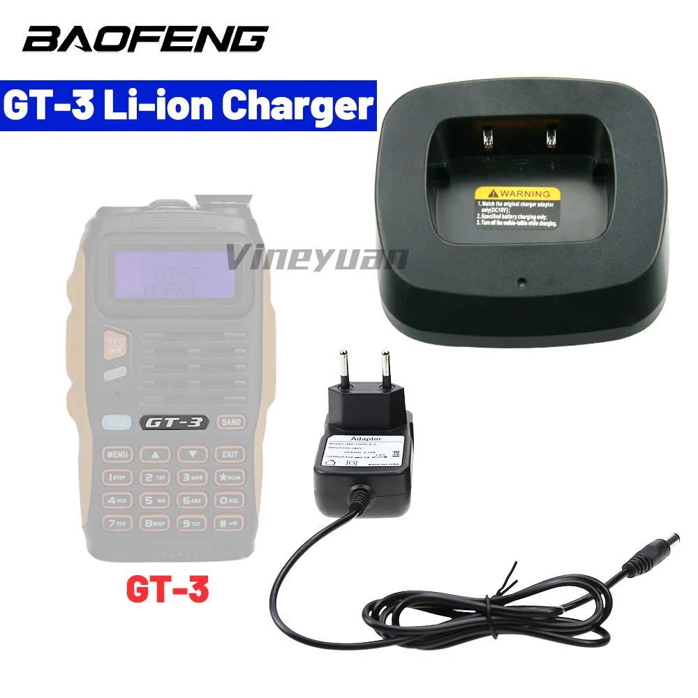 Walike Talkie Charger Base Voor Baofeng GT-3 GT-3TP GT3 GT3TP & GT-3 Mark Ii Mark-Iiitwo Manier Radio met Adapter(Model CH-5, origina