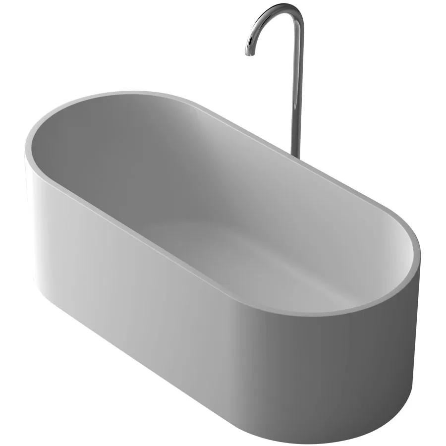 

1550mm Solid Surface Stone Bathtub Oval Freestanding Corian Matt White Tub RS6583
