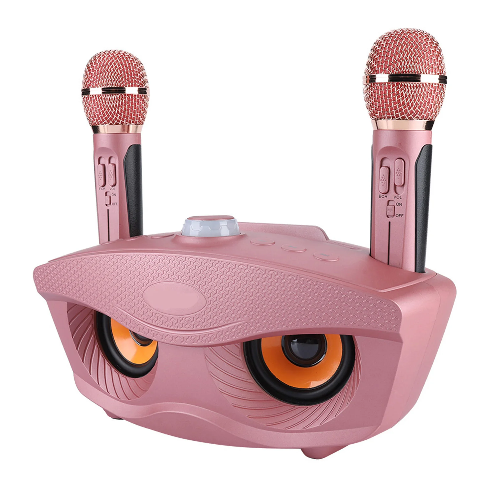 Home Karaoke Karaoke Machine Speaker Wireless Bluetooth Speaker Machine Home 2 Mircophones FM Radio Gold