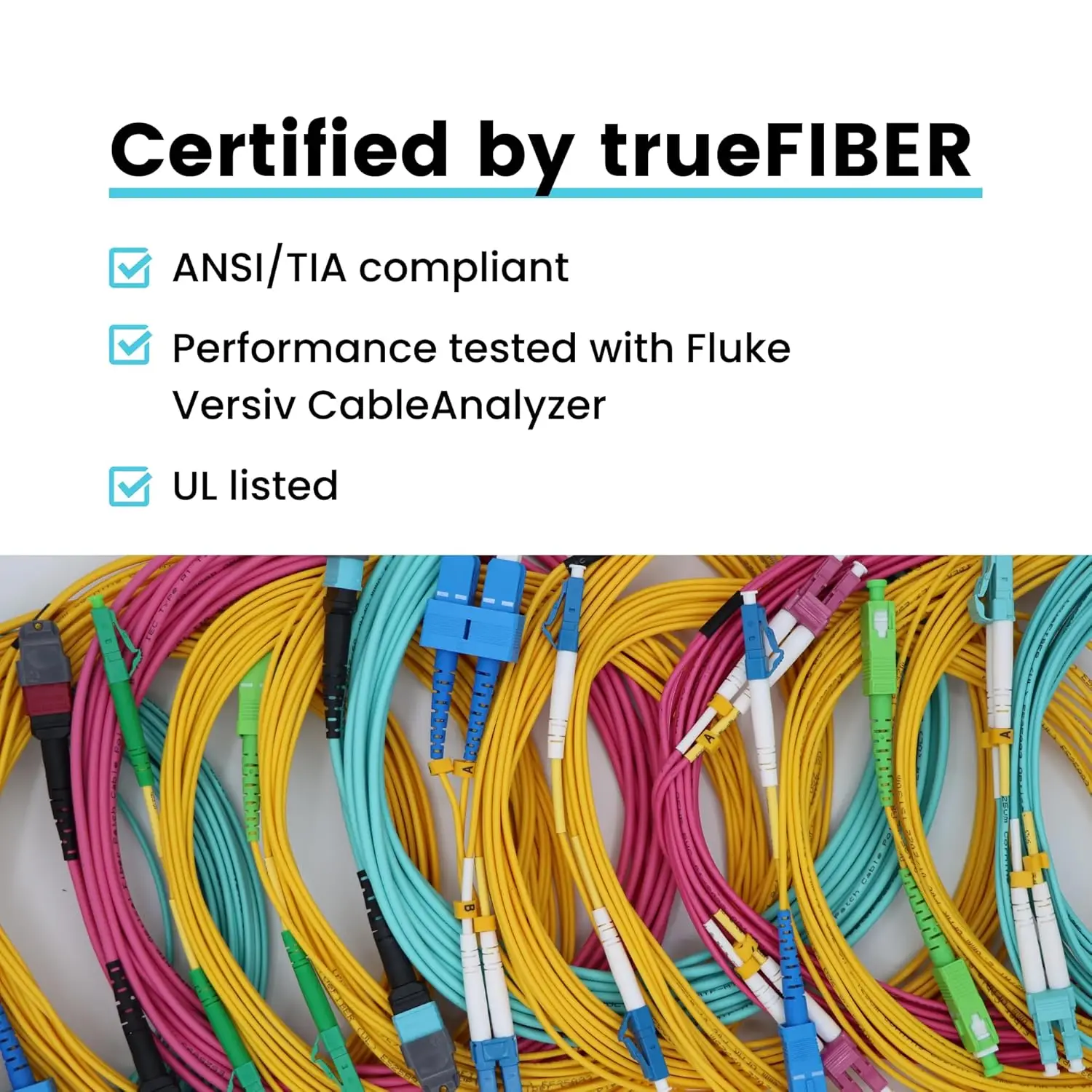 MPO Cable 8 Fiber Female to Female MPO-MPO Multi-Mode Type B OM3 Fiber Optical Patch Cord
