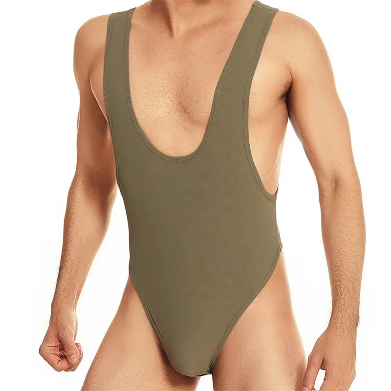 Men's Undershirts Bodysuit Tight-fitting High-elastic Ribbed Nylon Sleeveless Waistcoat Men Undershirt Weightlifting Singlet