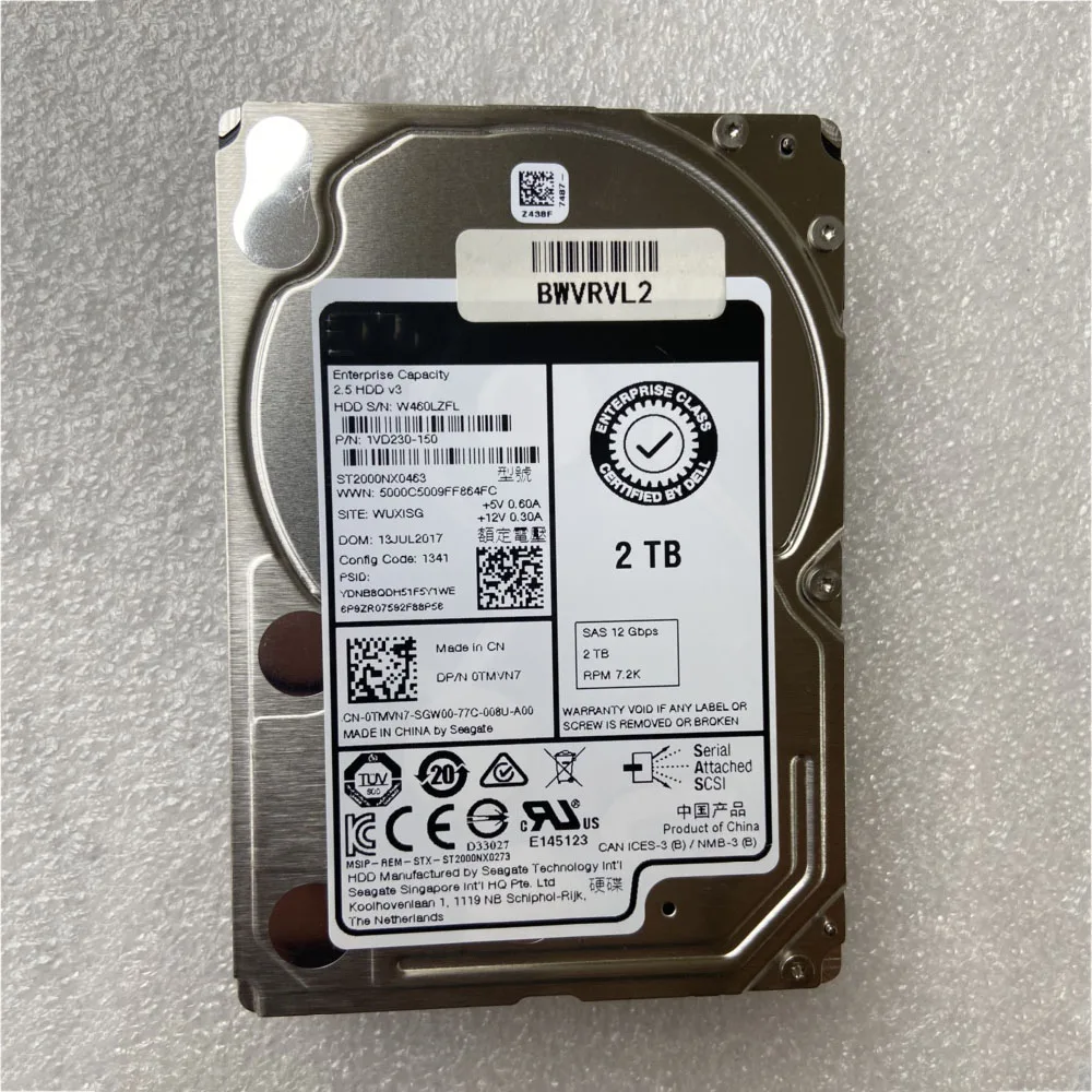 Dell  ϵ ũ 2T SAS 12G 7.2K 2.5 ġ TMVN7 0TMVN7 , 2TB