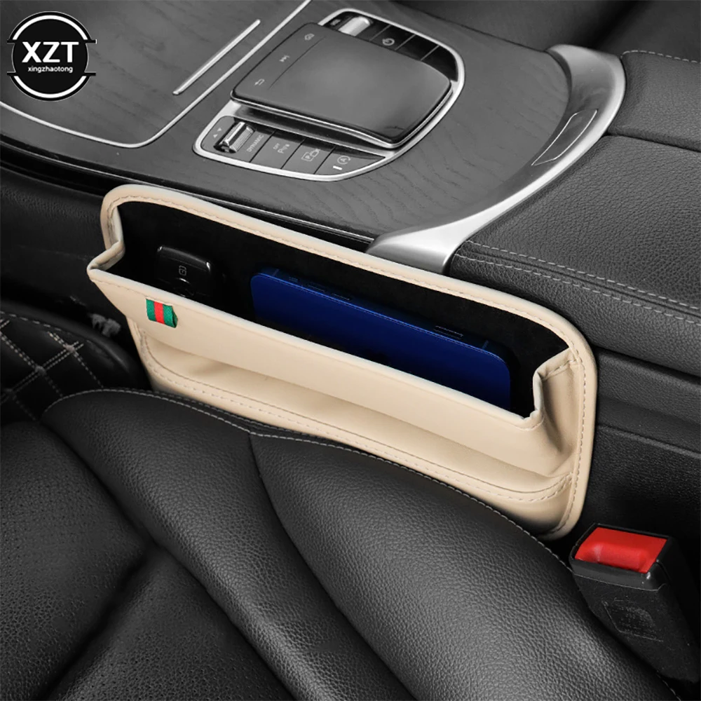 

For Car Interior PU Leather Console Side Seat Gap Filler Front Seat Organize Storage Accessories Auto Universal