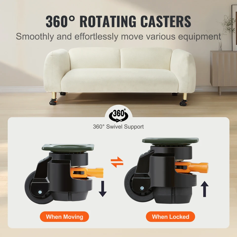 VEVOR Heavy Duty Adjustable Leveling Caster Wheels