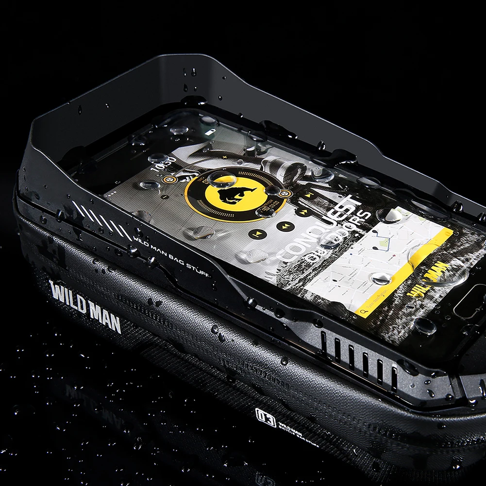 1L Bike Bag Front Bicycle Frame Bag Waterproof  Phone Touch Screen Case Top Tube Cycling Bag Reflective Outdoor Cycling Gear