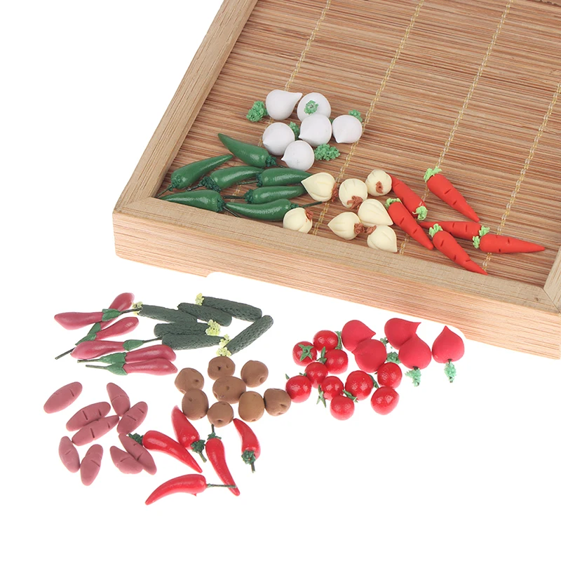 10Pcs 1/12 Miniature Vegetable Mini Carrot Radish Pepper Simulation Vegetable Dollhouse Food Doll House Accessories Ornaments 4