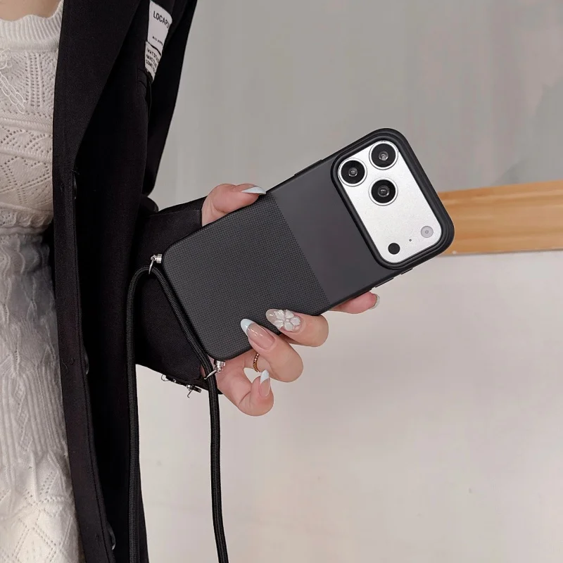 Polka Dot Phone Case with Necklace Lanyard - Soft Cover Accessory