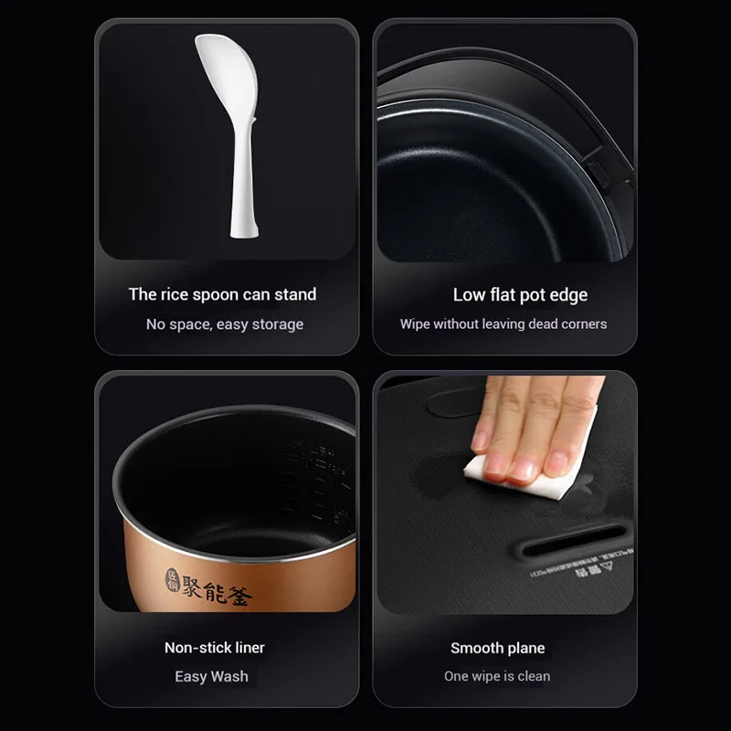 Home multifunctional intelligent rice cooker small 2-3 person 3L capacity digital display panel 24-hour reservation electric pot 5