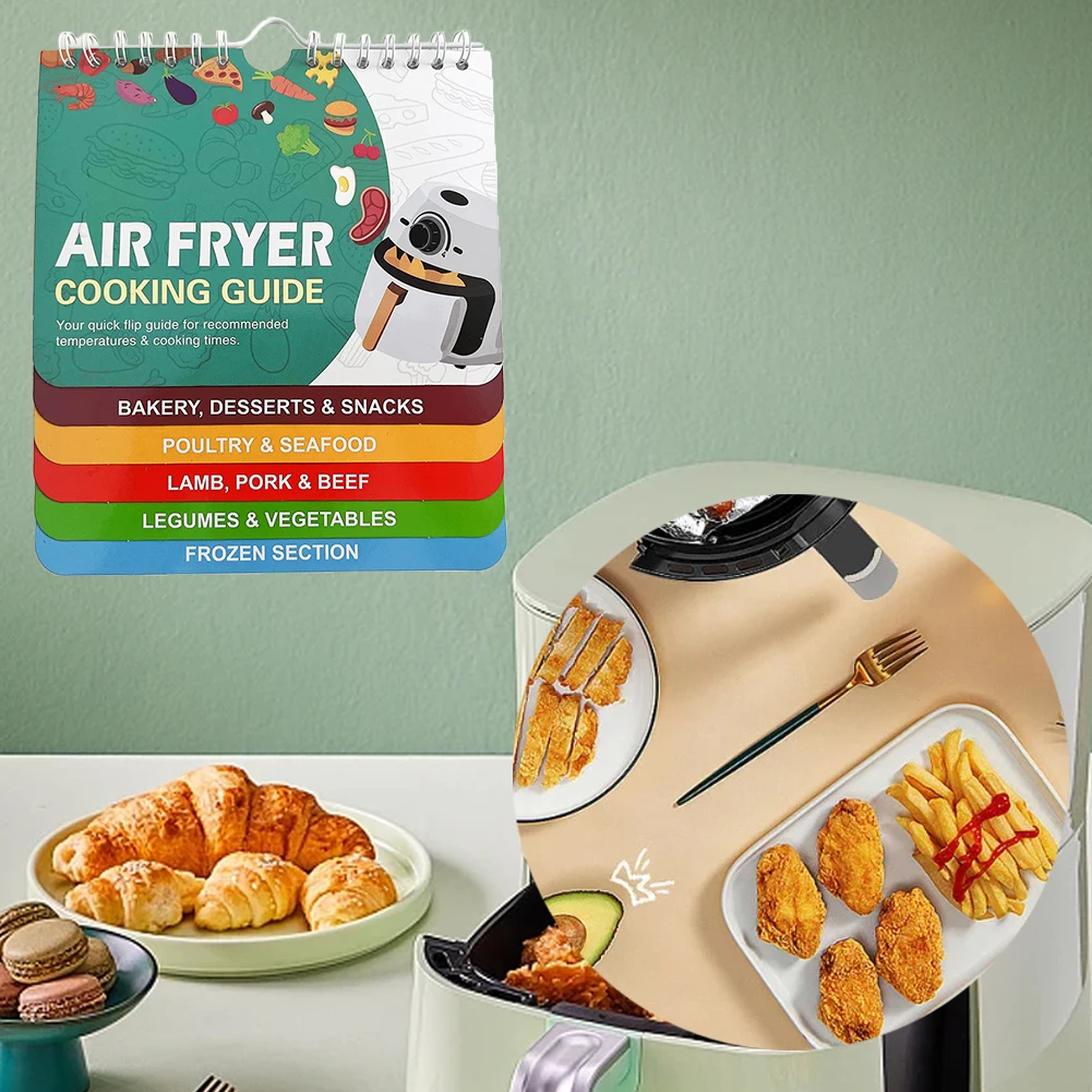 Description Picture 5 of itemAir Fryer Magnetic Cheat Sheet Cooking Guide Booklet Cooking Times Chart for Beginners and Advanced Users