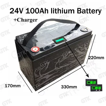 Gtk 24V 100AH batterie agli ioni di litio lipo Ricaricabili 100A Bluetooth BMS Ciclo profondo per Barca a motore da traina marina