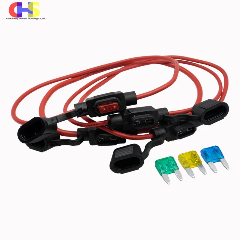 Car Fuse Holder Fuse Holder Fuse Adapter Holder 1pcs With 18/16/14/12/10AWG Wire Cable 32V Mini Small Medium Waterproof Auto Car Fuse Holder 1A 2A3A 5A 7.5A 10A 15A 20A 30A 40A