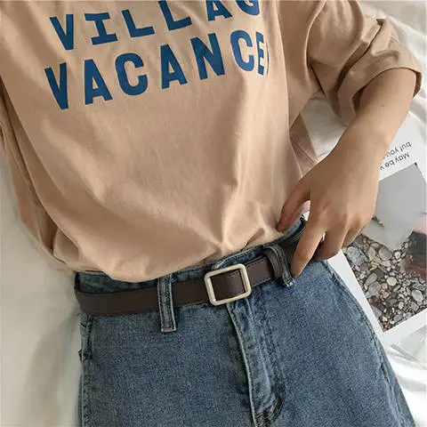 PU Leder Gürtel Für Frauen Quadratische Schnalle Pin Schnalle Jeans Schwarz Gürtel Chic Luxus Marke Damen Vintage Strap Weiblichen Bund – Detail 8