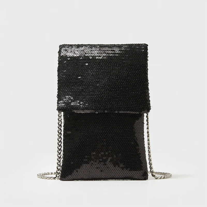 

Женская винтажная Сумка-Кроссбоди с пайетками и вертикальной цепочкой