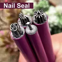 4Pcs Flower Nail Art Stamp Pen Set with Different Patterns Nail Art Stamper Tool Women Nail Art Dotting Tools for Manicure 1