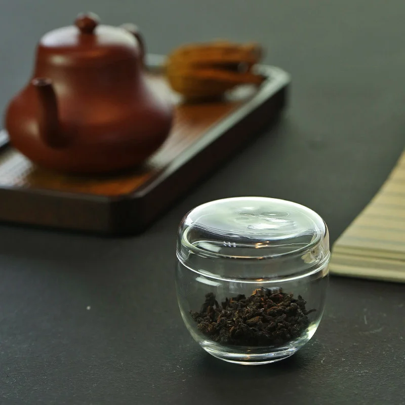 Portable Small Glass Jar With Lid Sugar Container Bottles Kitchen Storage Glass Jars Transparent Mini Tea Storage Bottle 2