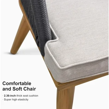 11 Pieces Patio Dining Set, for Garden Deck Teak-Finish Aluminum Frame Backyard Kitchen Set, Wicker Outdoor Furniture Sets 6