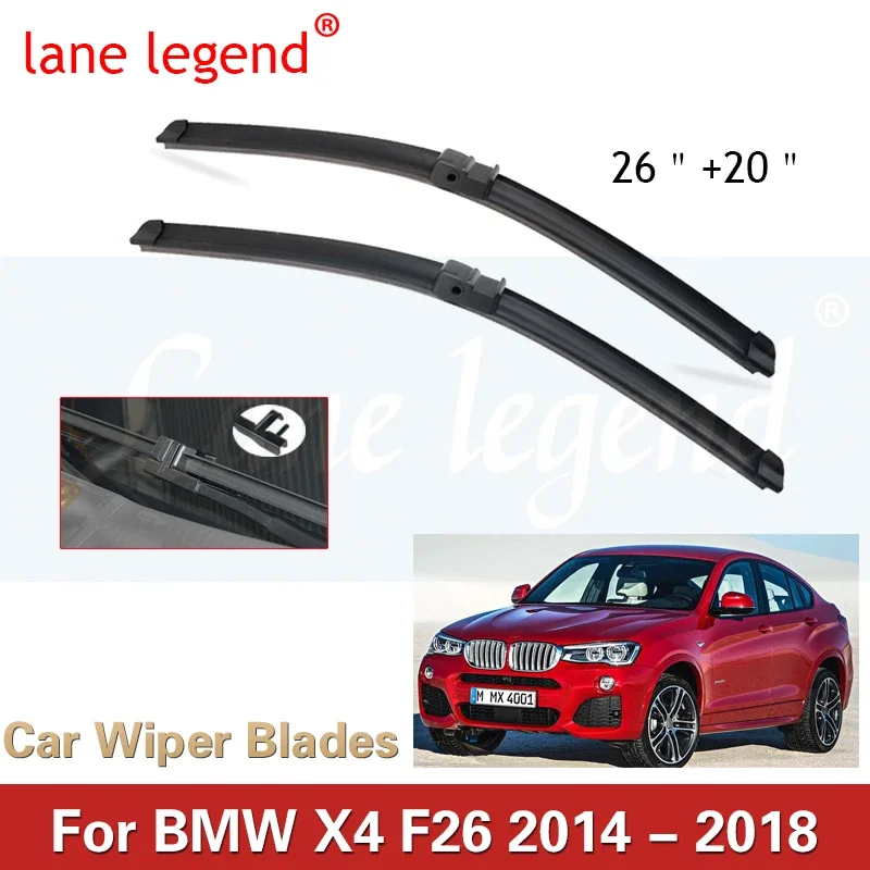 

Lane Legend Wiper LHD Front Wiper Blades For BMW X4 F26 2014 - 2018 Windshield Windscreen Clean Window Car Rain Brushes 26"+20"