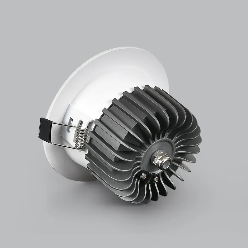 60 눈부심 방지 스포트라이트 호텔 벽 세탁기 LED COB 다운라이트 18W, 220V, 따뜻한 흰색, 조광 없음, 흰색 천장 램프, 20 개 포함