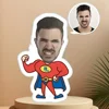 Diy customizable plush superhero pillow made of soft polyester fabric, a real person face cushion, is a unique gift for friend 1