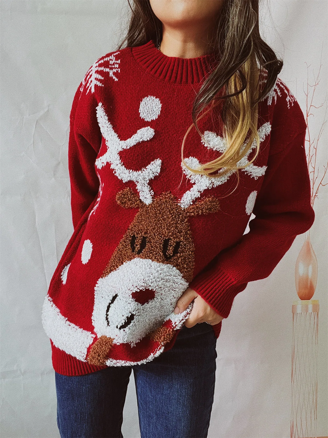 Pull Noël femme coupe large