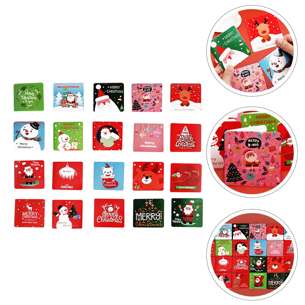 

20 шт. рождественские открытки, Рождественские Элементы, открытки, подарочная упаковка, благословение, Красивые поздравительные открытки