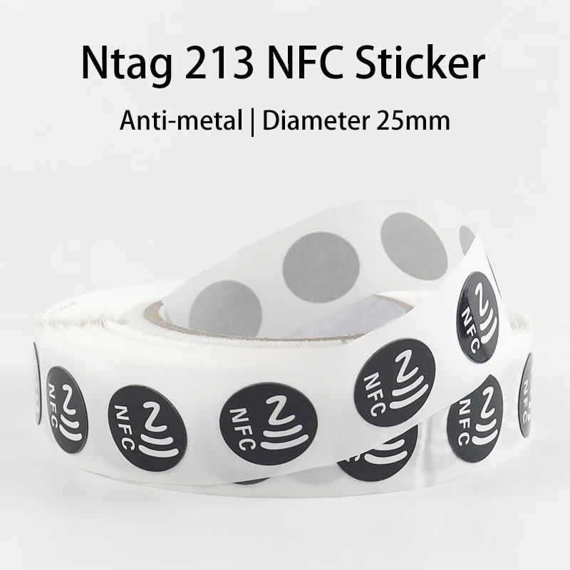 

20pcs NFC Tags Ntag 213 NFC Sticker Anti-metal NFC Tag Compatiable with Andriod & iPhone 144 Bytes Memory Fully Programmable