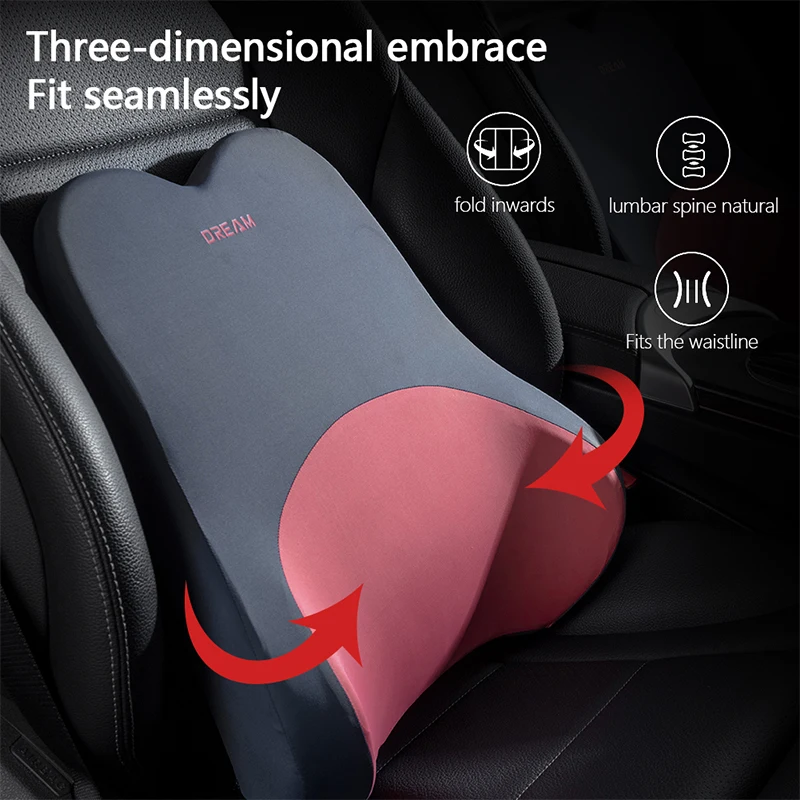 Car Lumbar Support Headrest Neck Pillow Support Universal Soft Neck Pillows Cushion Car Memory Foam Lumbar Pillow Back Support