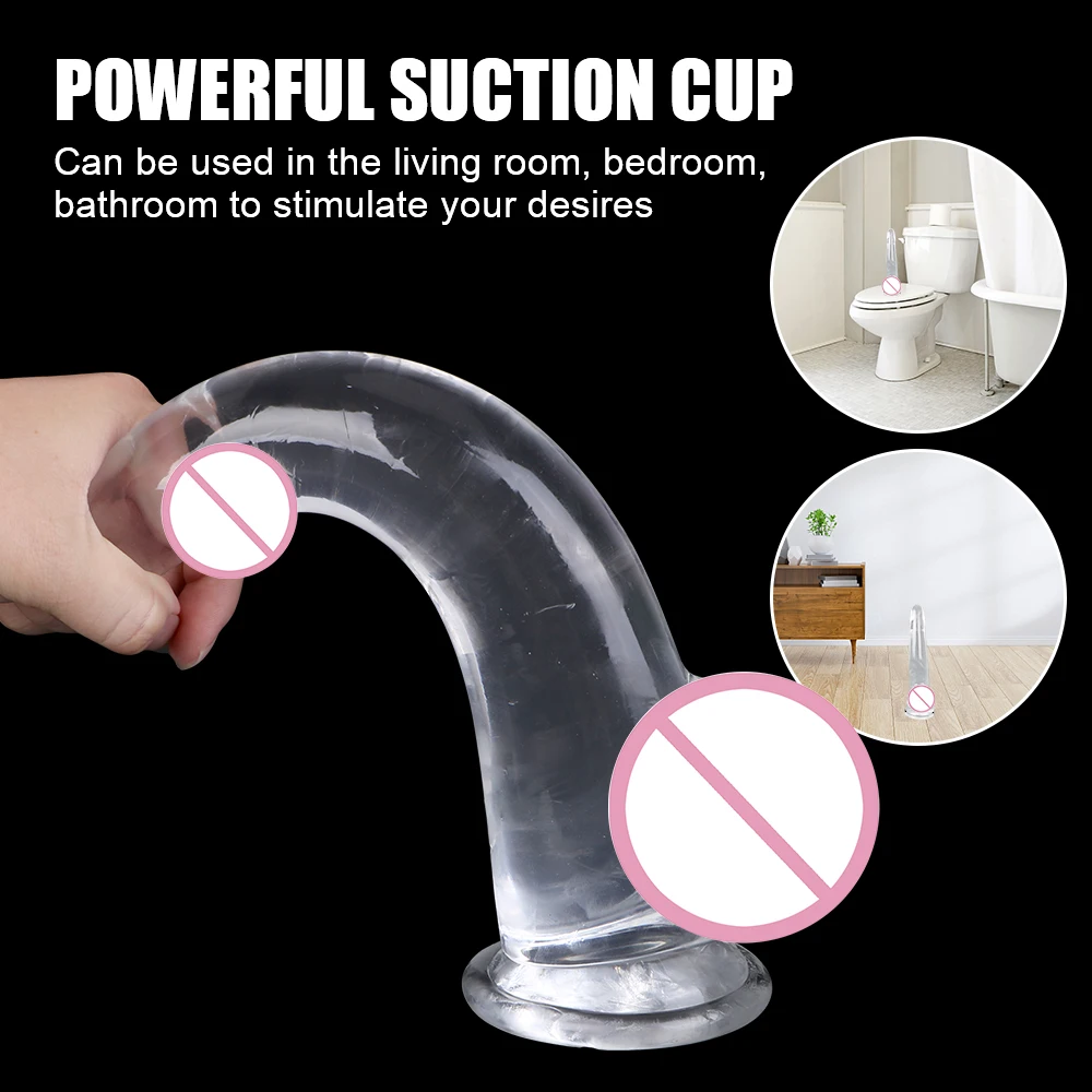 Sex Toys G-spot Simulation Transparent Butt Plug Realistic Dildo Sex Toys for Women Suction Cup Big Dick Sex Shop Jelly Dildo