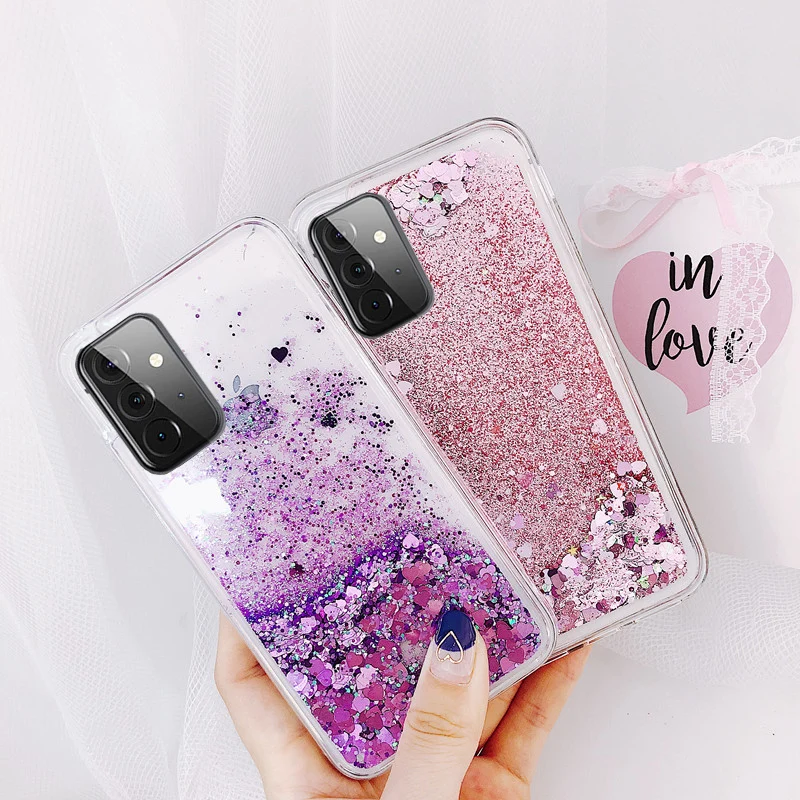Dynamic Quicksand Glitter Liquid Silicone Bling Crystal Clear Phone Case
