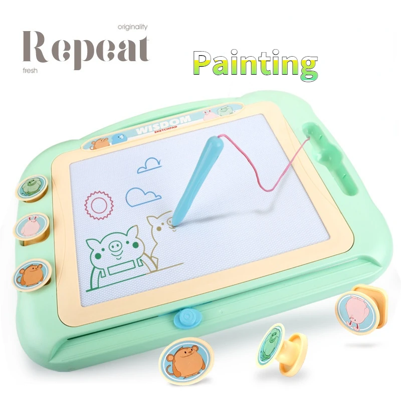 44*38cm Big Size Magnetic Drawing Graffiti Board Toys Kids Sketch Pad  Doodle Cartoon Painting With Pen Toy Learning Reusable Toy 