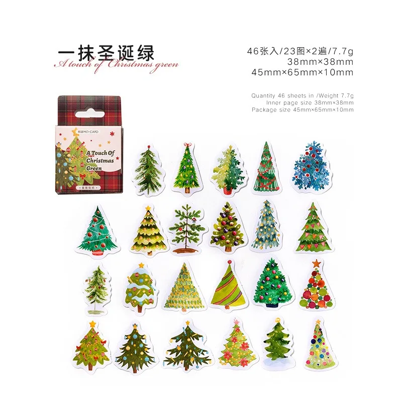 Festive Kawaii Sticker Set - Merry Christmas Decorative Stickers for Scrapbooking & DIY Crafts (45 pcs)