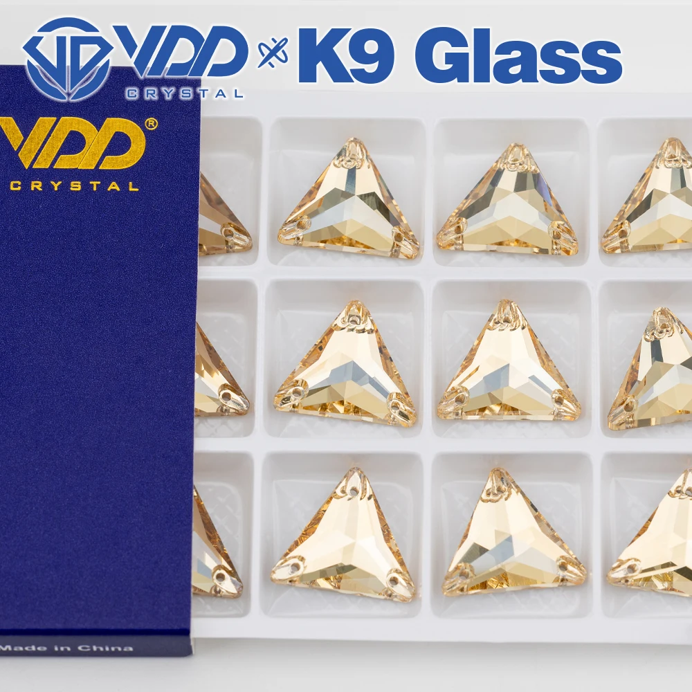 VDD Dreieck, mehrere Farben, hochwertiges K9-Glas, zum Aufnähen von Strasssteinen, Kristall-Nähsteine mit flacher Rückseite für Bekleidungszubehör – Detail 7
