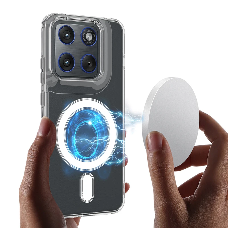Magnetic Shockproof Transparent Hard Edge Case