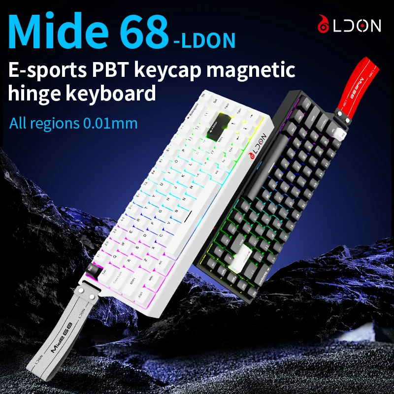 DTM・DAW mote3.19 LDON Mide 68 8000Hz Magnetic Switch Gaming Keyboard, Wired USB RGB