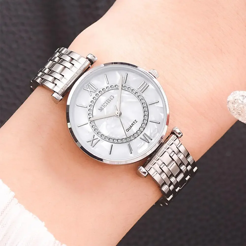 Women Watches Luxury Crystal Bracelet Watches Top Brand Fashion Diamond Ladies Quartz Watch Steel Female Wristwatch Montre Femme Relogio