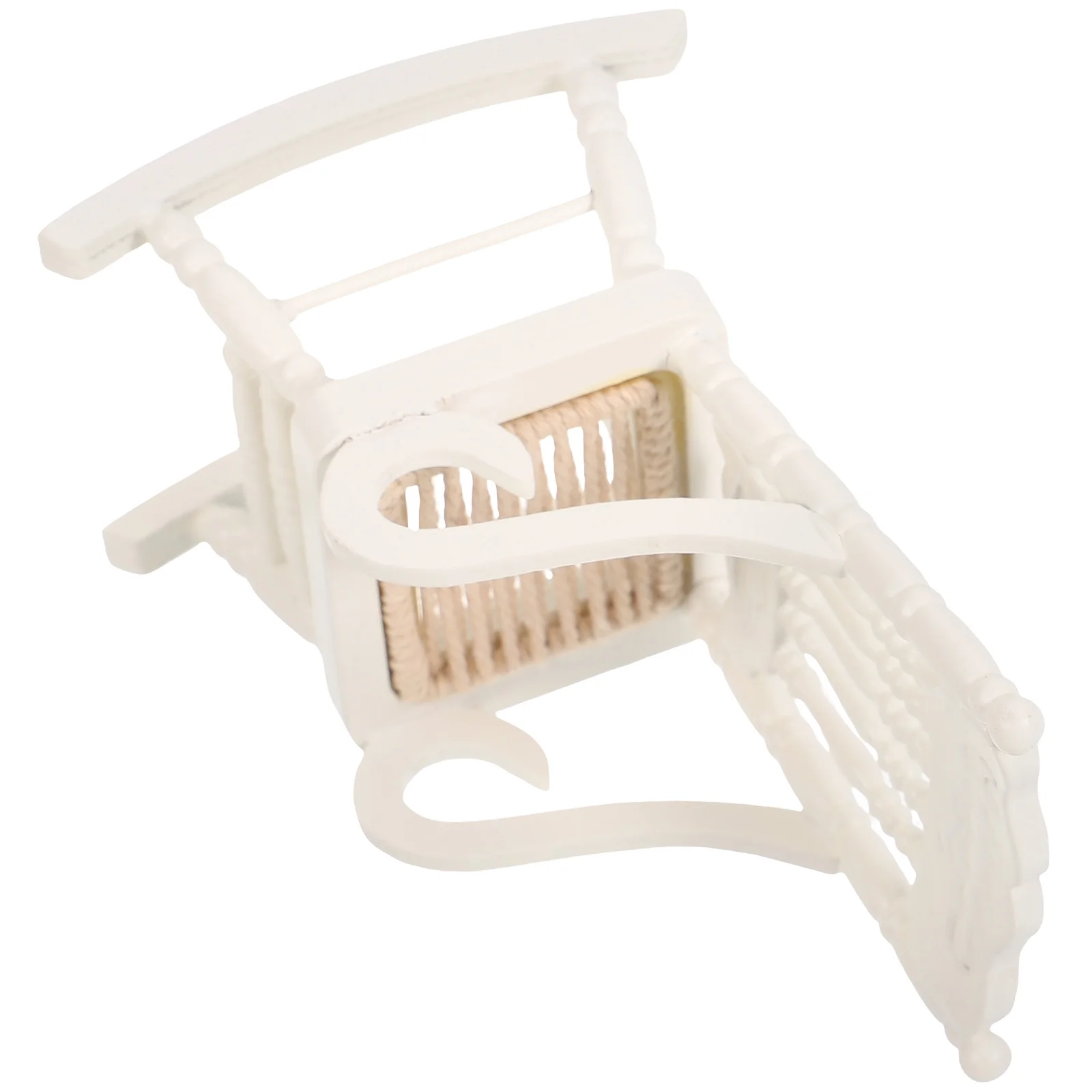 

Wooden Dollhouse Furniture Set Miniature Rocking Chair Model for Girls and Boys Age 3+ (White)