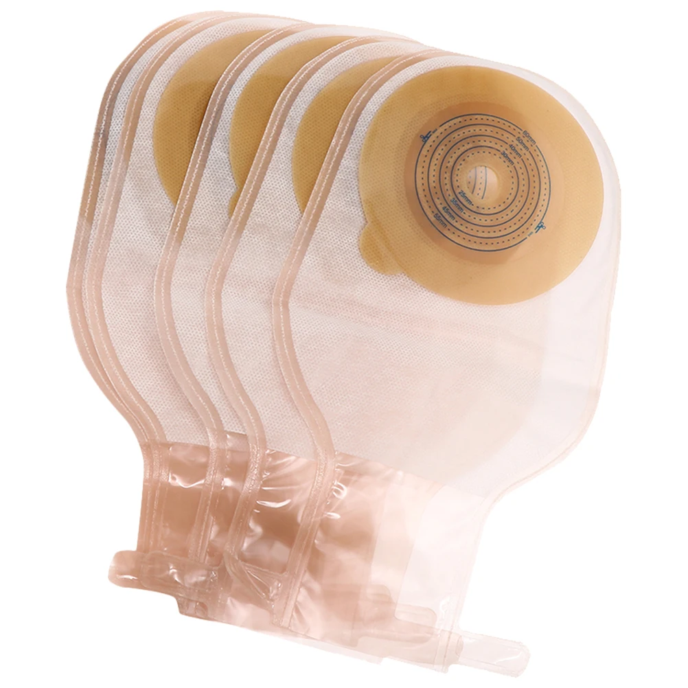 Disposable Ostomy Bags Skin Stoma Rings Leakproof Barriers Nonwoven Lining Safe Daily Use Fits Stoma Sizes Women Men 5pcs