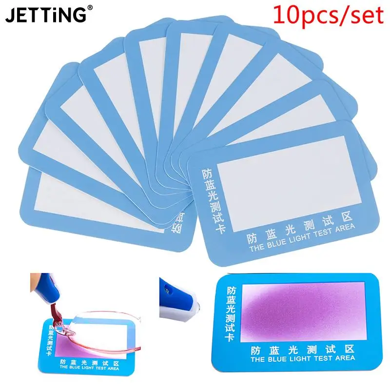 PVC Anti-Blue Light Test Card Test Light Glasses UV Accessories Card Blue Detection Generator And Temp 10pc anti blue light test card