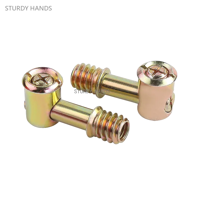 10 sets of iron four in one connectors bed assembly hammers nuts screws eccentric wheels furniture hardware accessories