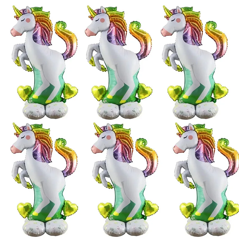 

Taoup Happy Birthday Unicorn Balloons Figures Stand Cute Unicorn Foil Ballons Accesssories Unicornio Horns Baby Shower Favors