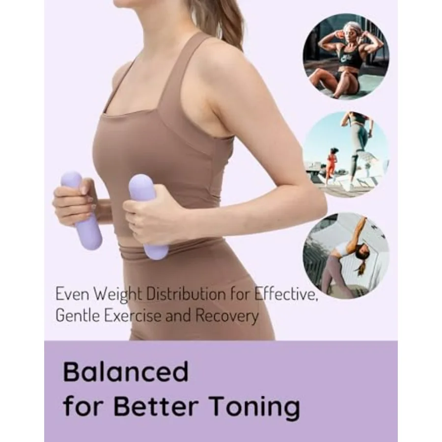 Pink Wrist & Ankle Weights + Purple Hand Weight Bars Bundle Set